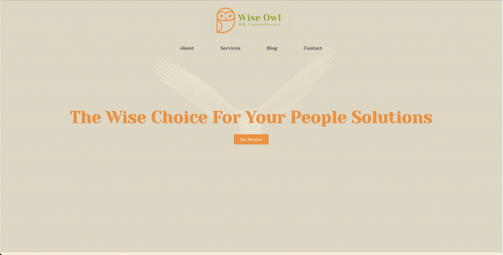 Wise Owl HR Website Homepage