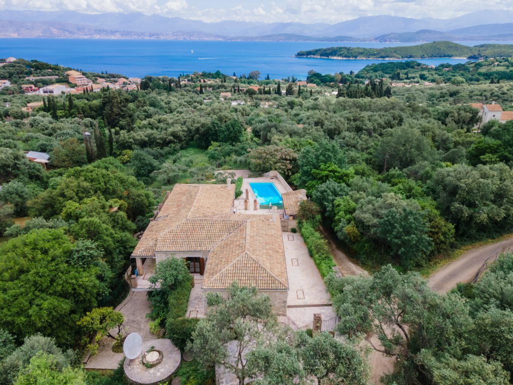 Aerial View Of Villa in Greece