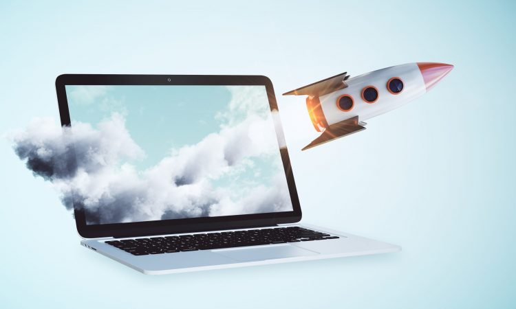Rocket launching from laptop